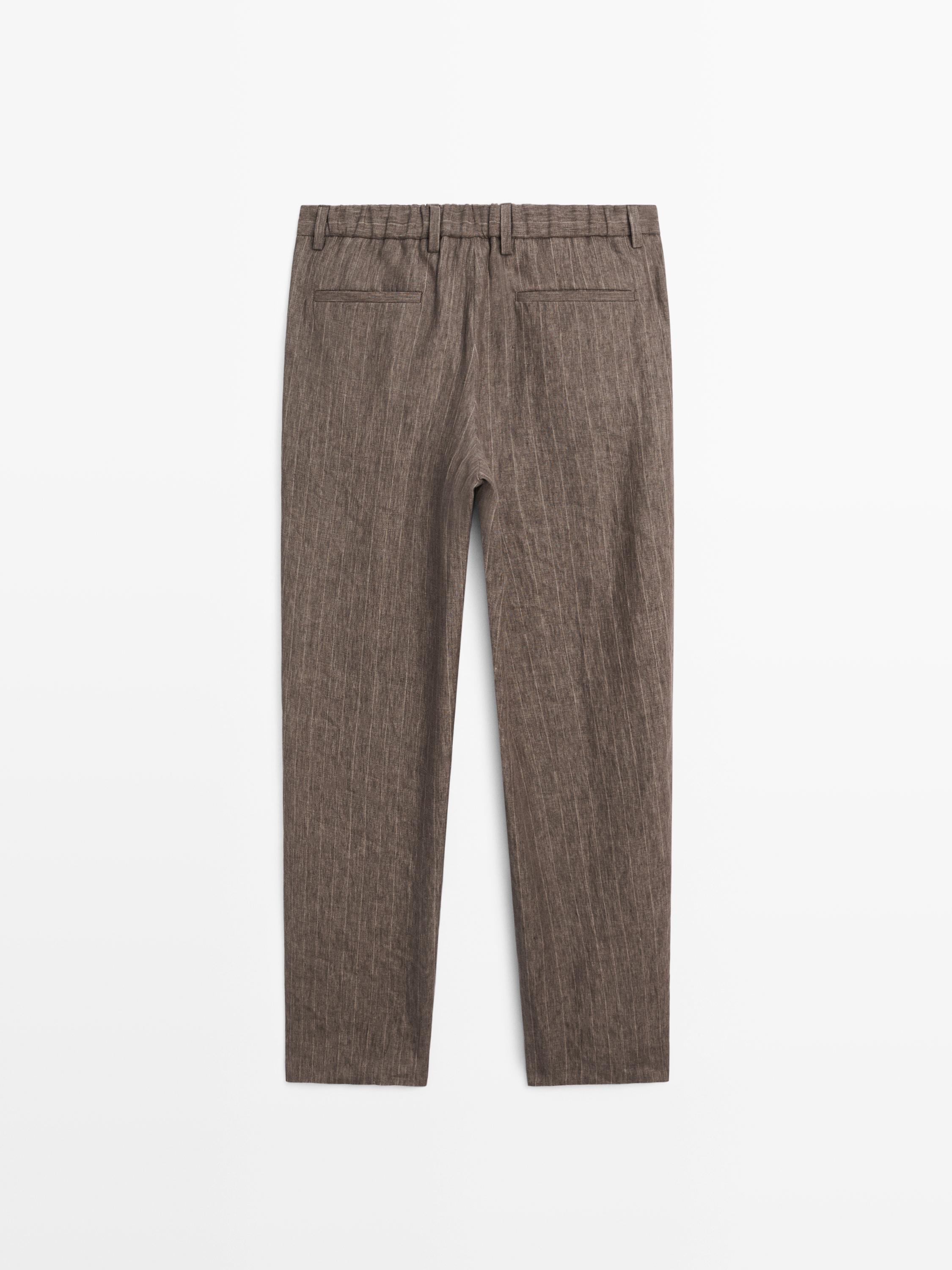 Striped linen trousers